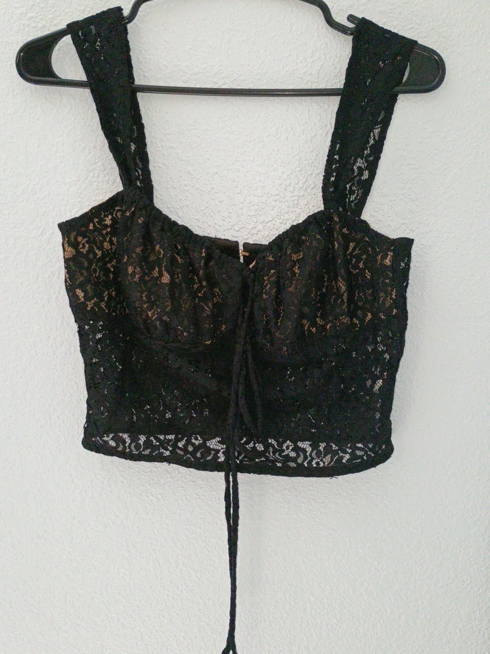 Black Lace Crop Top - Womens Cropped Tank